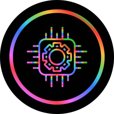 Renkli soyut işlemci. Web simgesi basit tasarım