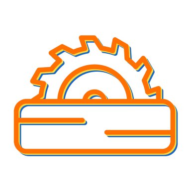 Sanayi dairesel testeresinin basit bir simgesi