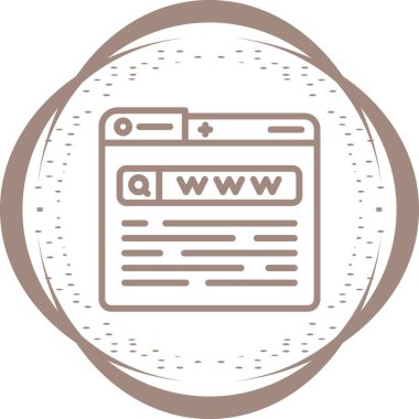 İnternet tarayıcısı. Basit web simgesi tasarımı. Dünya Çapında Ağ