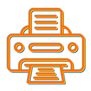 Yazıcı simgesi vektör illüstrasyonu 