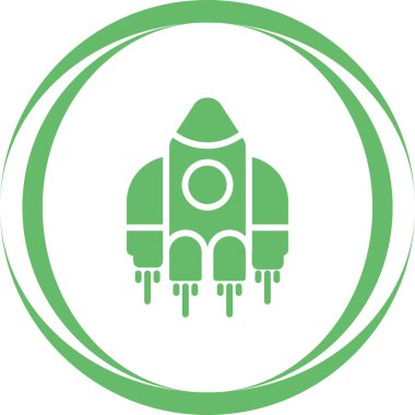 Düz Uzay Gemisi simgesinin vektör çizimi.