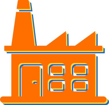 Fabrika inşa simgesinin vektör illüstrasyonu            