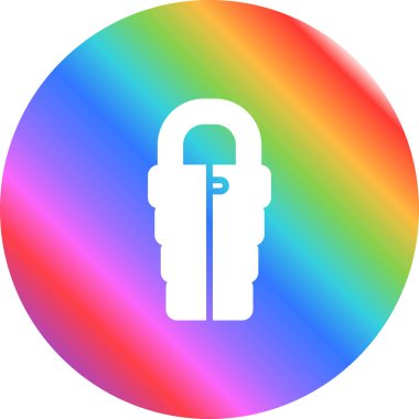 Uyku Torbası simgesi, vektör illüstrasyonu