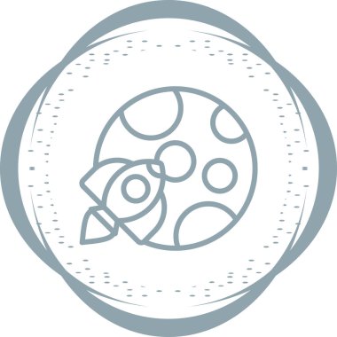 Düz roket ikonunun vektör çizimi. Uzay aracı sembolü