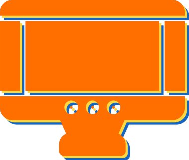 Bir monitör simgesinin basit web illüstrasyonu