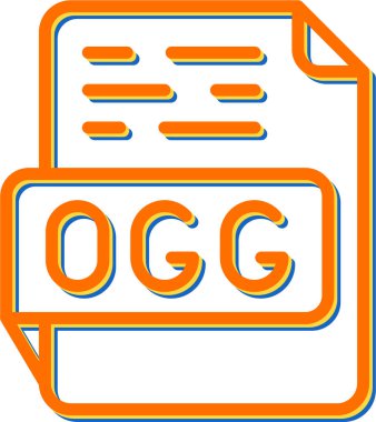 OGG file format icon, vector illustration clipart