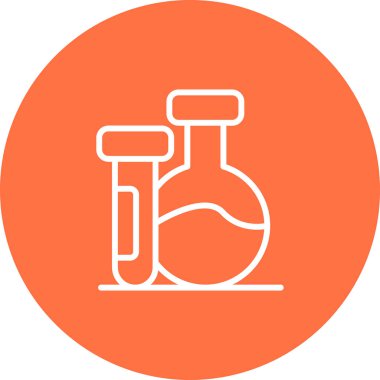 Kimyasal mataralı laboratuvar simgesi, vektör illüstrasyonu