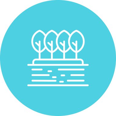 Göl web simgesi, basit vektör illüstrasyonu