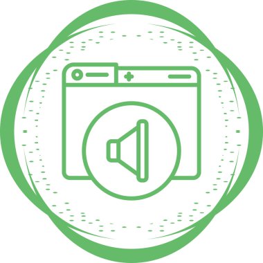 Audio web simgesinin vektör illüstrasyonu        