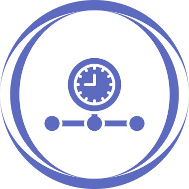 Zaman çizgisinin soyut mütevazı basit vektör simgesi.