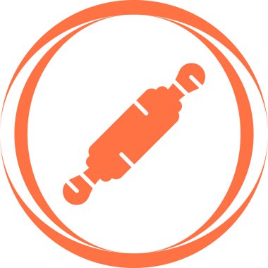 Rolling Pin Simgesi, Resim Çizgisi Sanat Tasarımı, Beyaz Arkaplanda Vektör 