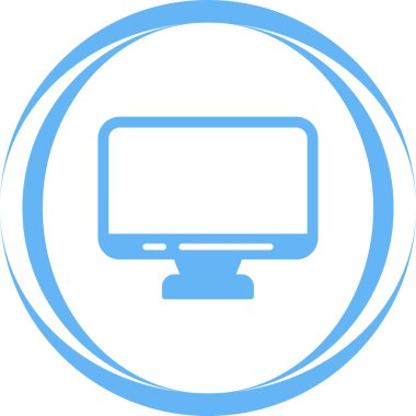 Bir monitör simgesinin basit web illüstrasyonu