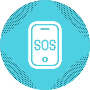 Sos ikonlu acil durum telefonu. vektör tasarımı.