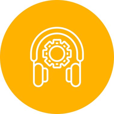 kulaklık web simgesi, vektör çizim  