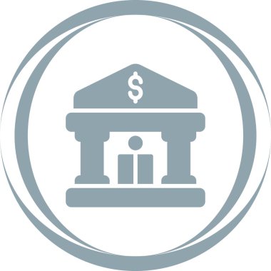 Banka binası simgesi, basit illüstrasyon 