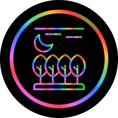 Orman. Web simgesi basit illüstrasyon