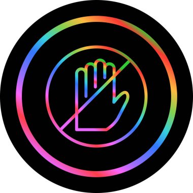 Dur işareti simgesi. El hareketi. Vektör. Kısıtlama