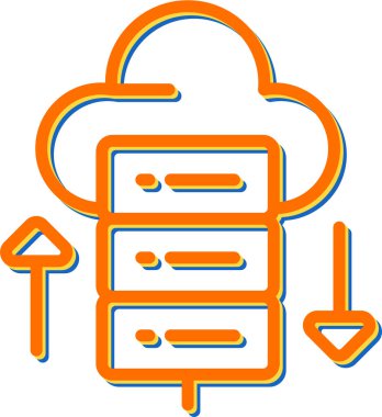 Bulut Hesaplama. Web simgesi basit illüstrasyon