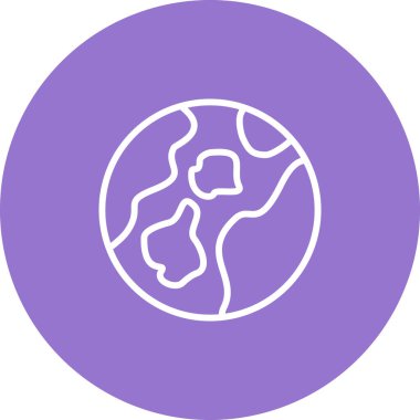 Toprak Gezegeni simgesi, dünya simgesi, beyaz üzerine vektör illüstrasyonu  