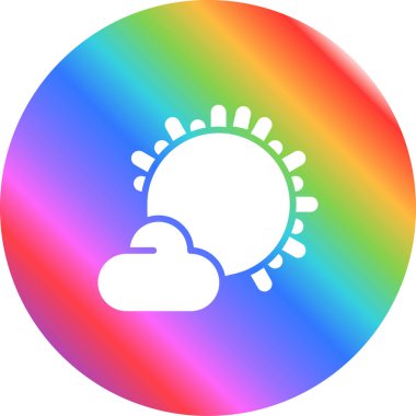 Bir güneş ikonu tasarımının gösterimi 