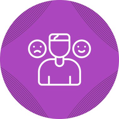 Duygusal düz simge, vektör illüstrasyonu