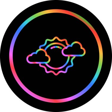 Bir güneş ikonu tasarımının gösterimi 