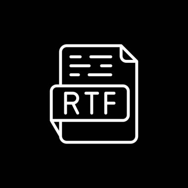 rtf file format icon, vector illustration clipart