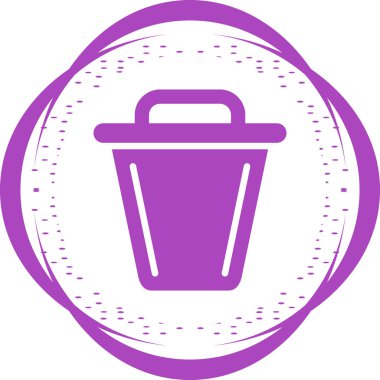 Çöp kutusu simgesi, vektör illüstrasyonu 