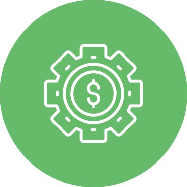 Simge ayarlanıyor, düğme ayarlanıyor, vites sembolü beyaz arkaplanda izole ediliyor