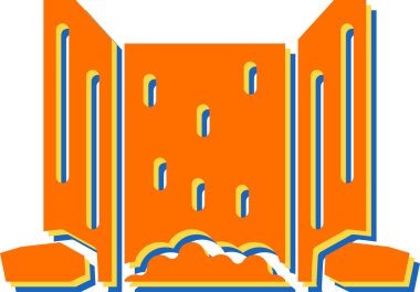 Şelale Web simgesi, vektör illüstrasyonu