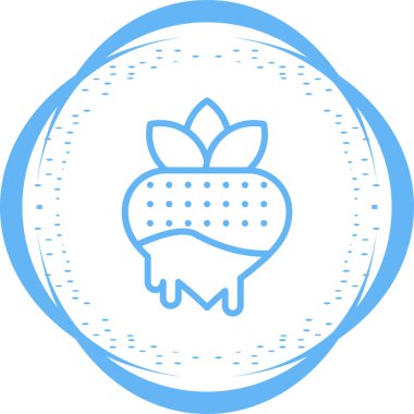 Çikolatayla kaplı çileğin temel doğrusal çizimi