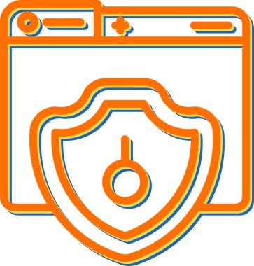 Güvenlik kalkanı dairesel simgesi 