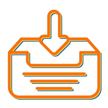 Ok işaretli gelen posta kutusu. dosya konsepti indiriliyor 