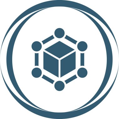 Blockchain simgesi, soyut basit vektör illüstrasyonu