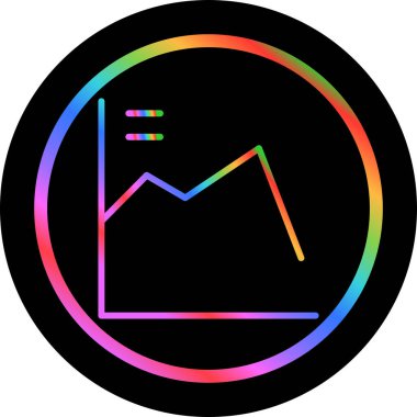 Finans grafik simgesi. İş çizelgesi. Beyaz arkaplanda grafik işareti