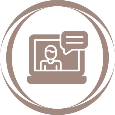 Web konferans simgesi, vektör illüstrasyonu