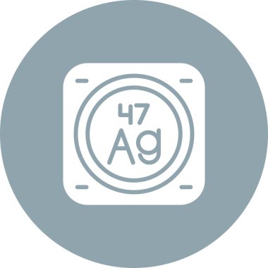 gümüş kimyasal element ağ basit illüstrasyon