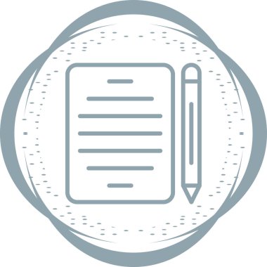 kalem ve kağıt simgesi, vektör çizim