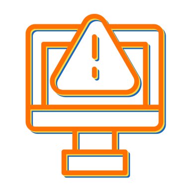 Uyarı işareti çizimi olan dizüstü bilgisayar 