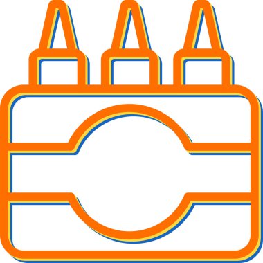 Pastel boya ikonunun vektör illüstrasyonu