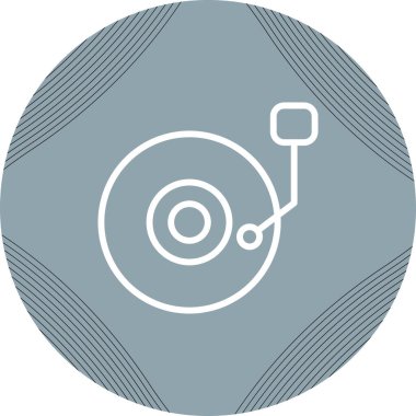 Modern bir dj turntable simgesinin vektör çizimi