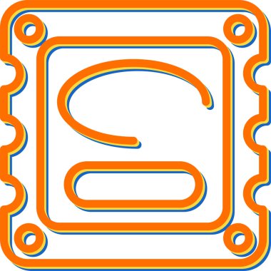 Bir Cpu karikatür simgesinin vektör çizimi