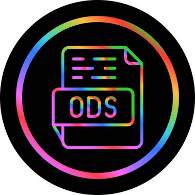 Ods dosya biçimi simgesi, vektör illüstrasyonu