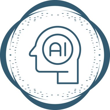 Yapay Zeka simgesinin vektör illüstrasyonu