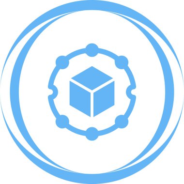 Blockchain simgesi, soyut basit vektör illüstrasyonu