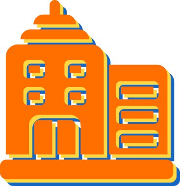 Bina. Web simgesi basit illüstrasyon