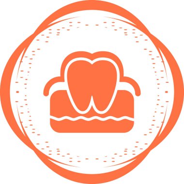 Diş kliniği logosu şablonu, diş simgesi, vektör illüstrasyonu beyaz arkaplanda izole edildi 