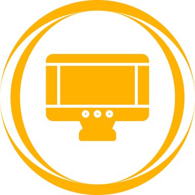 Bir monitör simgesinin basit web illüstrasyonu