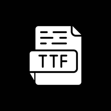 TTF dosya biçimi simgesi, vektör illüstrasyonu
