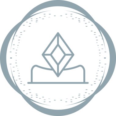 Elmas simgesinin basit çizgi çizimi